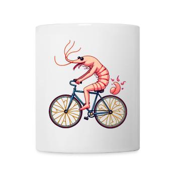 Shrimp Cyclist on Bike - Mug - white - Front