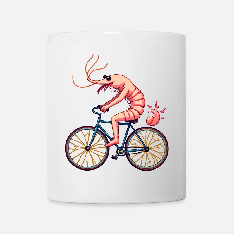 Shrimp Radfahrer auf dem Fahrrad - Tasse - Weiß
