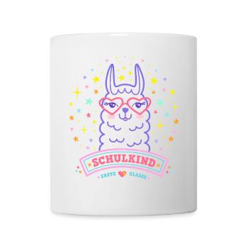 Lama Schulkind 2026 Rosa für Mädchen - Tasse - Weiß - Vorne
