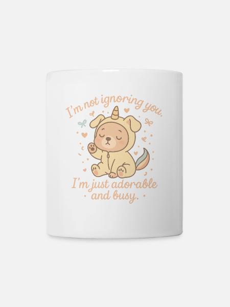 Cute unicorn puppy with naughty saying - Mug - white