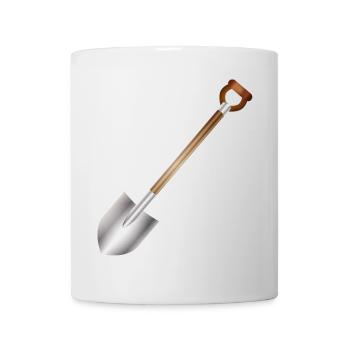 Klassischer Spaten – Garten- und Bauwerkzeugmotiv - Tasse - Weiß - Vorne