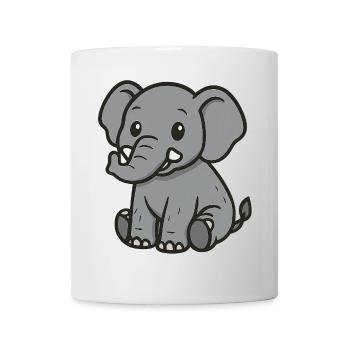 Niedlicher Cartoon-Elefant – Sanfter Riese - Tasse - Weiß - Vorne