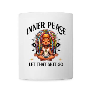Colorful Meditation Figure Dreadlocks Yoga - Mug - white - Front