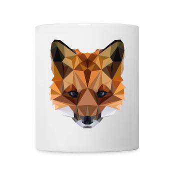 Fuchs Geometrisch – Polygon Art - Tasse - Weiß - Vorne