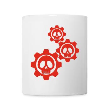 Engrenages et crânes rouges - Mug blanc - blanc - Devant