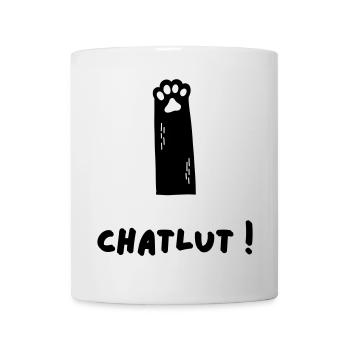 Le chat qui dit Chatlut - Mug blanc - blanc - Devant