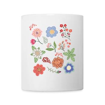 Blumen Fantasie - Tasse - Weiß - Vorne