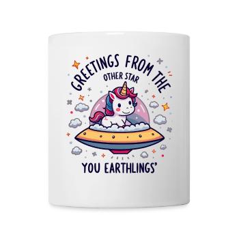Licorne vue de l’espace - Mug blanc - blanc - Devant