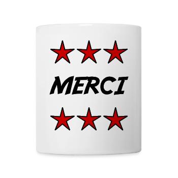 MERCI. MAÎTRESSE. MAÎTRE. MERCI MAÎTRESSE - Mug blanc - blanc - Devant