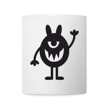 Niedliches glückliches Monster im Cartoon-Stil - Tasse - Weiß - Vorne