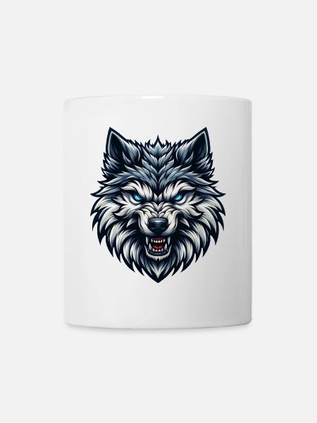 Wolfportrait - Tasse - Weiß