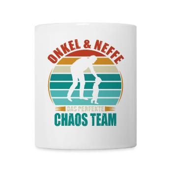 Onkel und Neffe Das perfekte Chaos Team Retro - Tasse - Weiß - Vorne