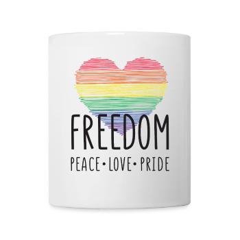 LGBT Pride Month - Freedom. Peace - Love - Pride - Mug - white - Front