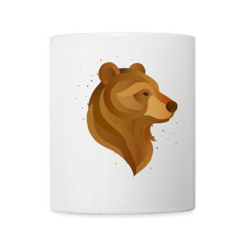 Stylized Bear Head – Majestic Animal Portrait - Mug - white - Front