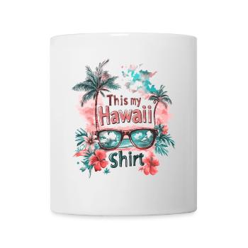 Hawaii Sonnenbrille Aloha Blumen Palmen Strand - Tasse - Weiß - Vorne