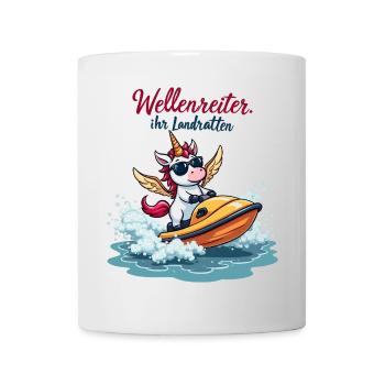 Surfeur Licorne - Mug blanc - blanc - Devant