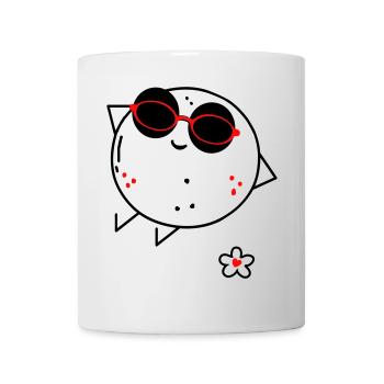 Comic mit Sonnenbrille - Tasse - Weiß - Vorne