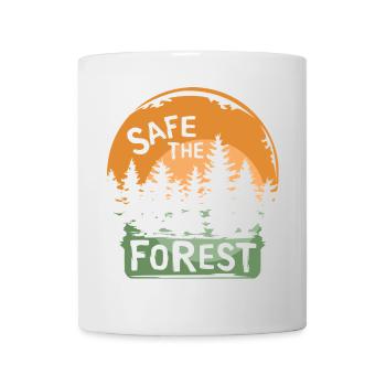 en sécurité dans la forêt - Amis de la forêt et coucher de soleil - Mug blanc - blanc - Devant