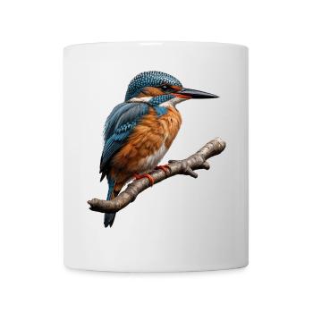 Lebendiger Eisvogel Natur Illustration - Tasse - Weiß - Vorne