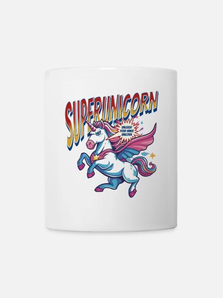 Licorne Super-héros Superpouvoirs Bande dessinée surnaturelle - Mug blanc - blanc