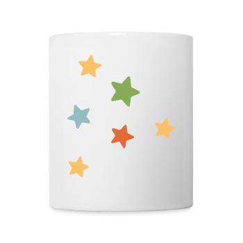 Colorful stars on black - Playful design - Mug - white - Front