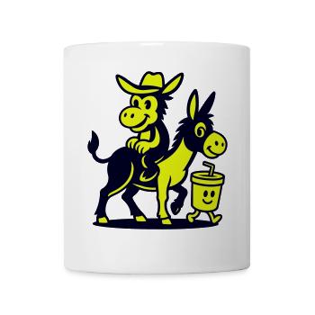 Donkey on donkey and drink - Mug - white - Front