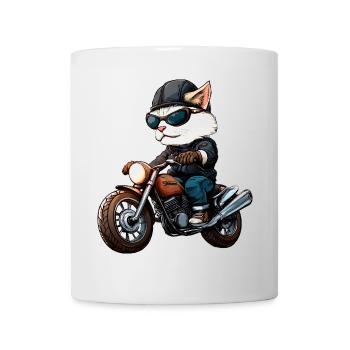 Chat Motard - Mug blanc - blanc - Devant