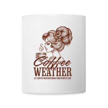 Coffee Weather – Retro Coffee Lady Clipart - Mug - white - Front