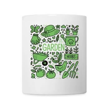 Conception de griffonnage Garden Love - Mug blanc - blanc - Devant