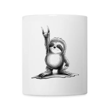 Musique old school Rock On Party Sloth - Mug blanc - blanc - Devant