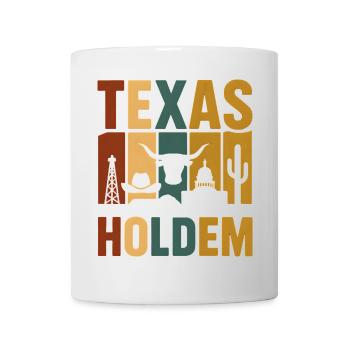 Texas Holdem Vintage Western Poker Shirt Retro - Tasse - Weiß - Vorne