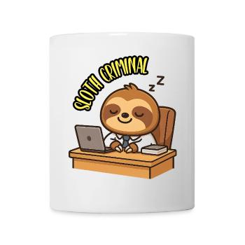 SLOTH CRIMINAL - Humour Paresseux animal Kawaii - Mug blanc - blanc - Devant