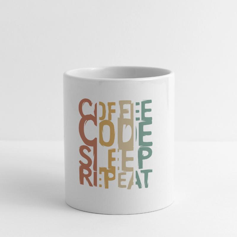 Coffee Code Sleep Repeat – Conception pour les développeurs Mug blanc