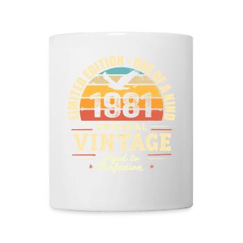Geburtstagsgeschenk 1981 Jahrgang 1981 Retro 1981 - Tasse - Weiß - Vorne