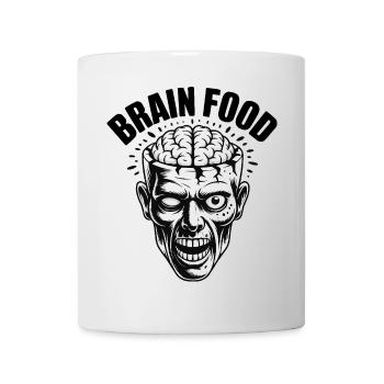 Brain Food – Lustiger Zombie mit Gehirn - Tasse - Weiß - Vorne