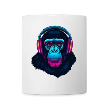 Affe als DJ - Tasse - Weiß - Vorne