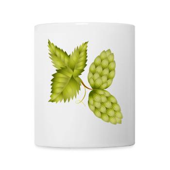 Hops and hop leaf – natural beer motif - Mug - white - Front