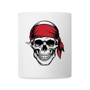 Crâne de pirate - Mug blanc - blanc - Devant