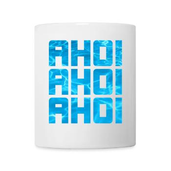 Ahoi Pool Meer Wasser maritim coole Sprüche Käptn - Tasse - Weiß - Vorne