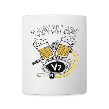 Biker V2 Bier Motorrad Zapfanlage Ausfahrt - Tasse - Weiß - Vorne