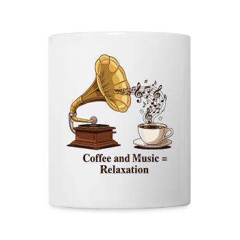 Coffee and Music = Relaxation - Tasse - Weiß - Vorne