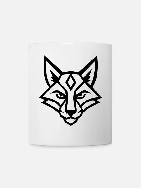 Stilisierter geometrischer Fuchs - Tasse - Weiß