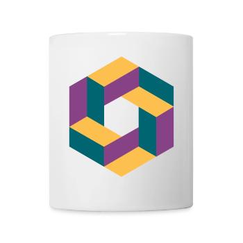 Abstrakte geometrische Kontur in Pastellfarben - Tasse - Weiß - Vorne