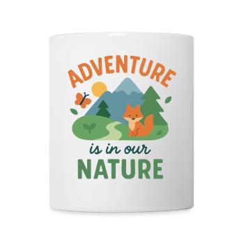 Nature adventure with fox and mountains - Mug - white - Front