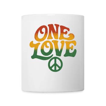 Paix et amour Design Rasta - Mug blanc - blanc - Devant
