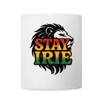 Stay Irie Reggae Lion Rasta Vibes Jamaica - Tasse - Weiß - Vorne