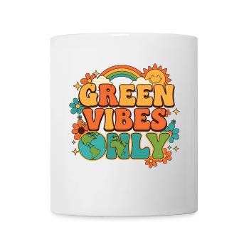 Green Vibes uniquement style rétro Rainbow Earth - Mug blanc - blanc - Devant
