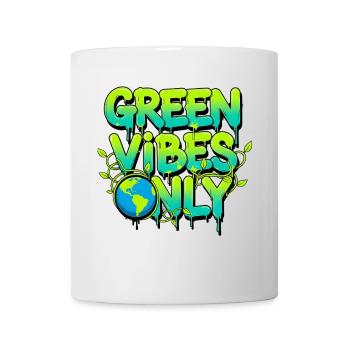 Green Vibes Only Nature Lovers Climat Cadeau - Mug blanc - blanc - Devant