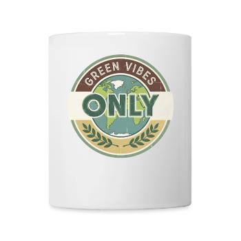 Vintage Globe Green Vibes uniquement - Mug blanc - blanc - Devant