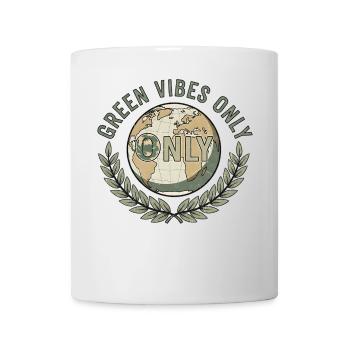 Green Vibes Only Retro Earth Design - Mug - white - Front